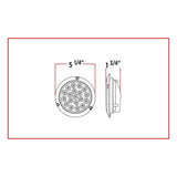 4" Red Stop/Tail/Turn Dual Revolution LED Light with Flange