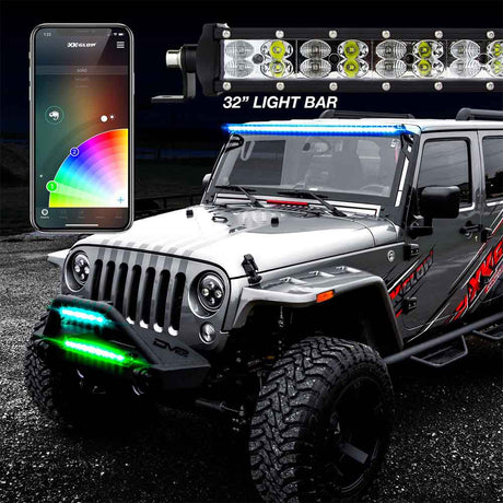 Close-up of 20" RGBW light bar