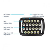 5" x 7" Rectangular 22 LED High/Low Beam Headlight