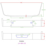 Volvo VNL 14" Set Back Chrome Bumper with Cutouts