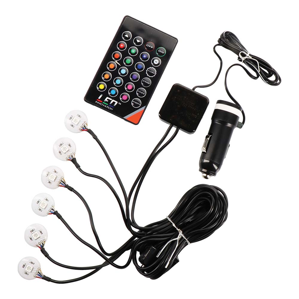 Multicolor LED Light Pods with Remote, 6-Pack