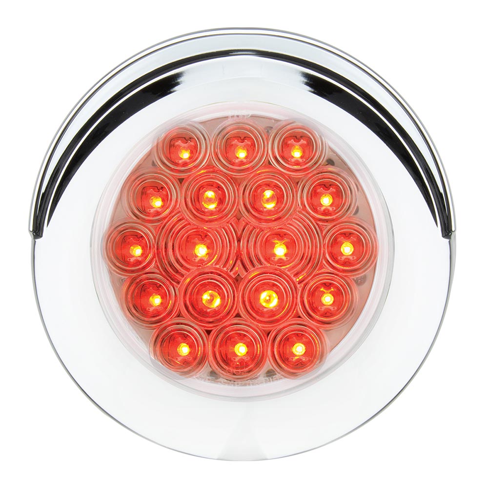 4" Round 18 LED Light with Chrome Bezel & Visor
