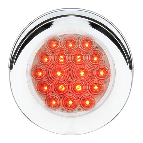 Another angle of 4" Round 18 LED light with chrome bezel and visor
