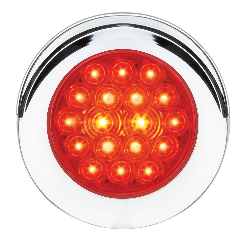 4" Round 18 LED Light with Chrome Bezel & Visor