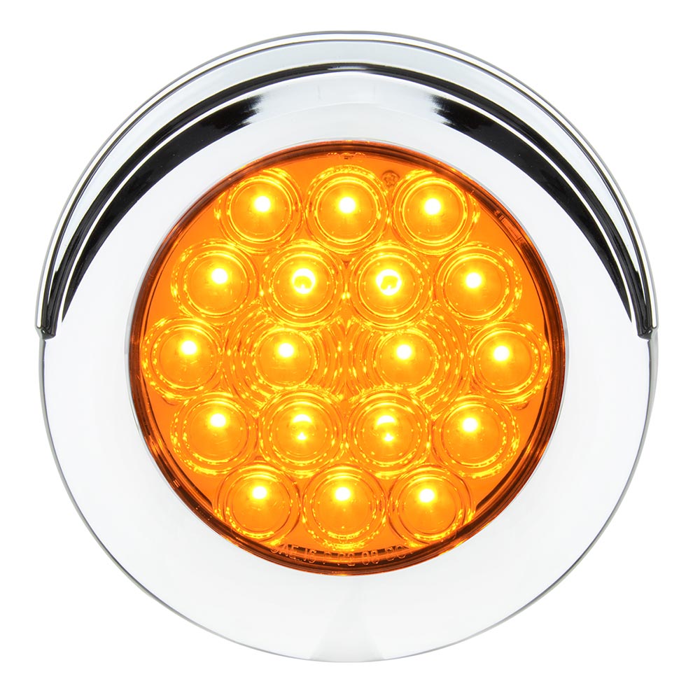 4" Round 18 LED Light with Chrome Bezel & Visor