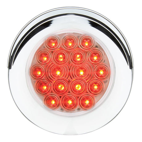 Another angle of 4" Round 18 LED light with chrome bezel