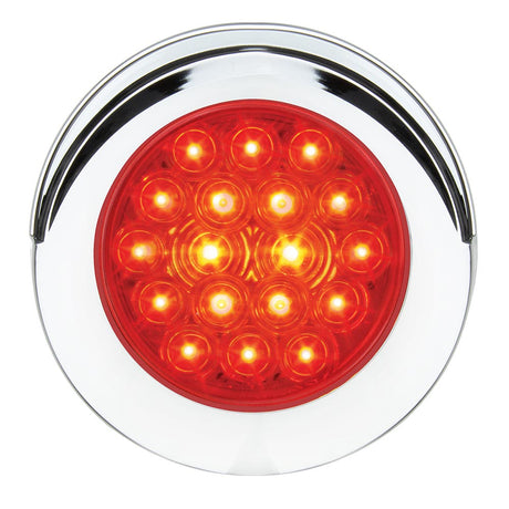 4" Round 18 LED light with chrome bezel from another angle