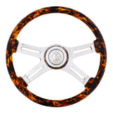 18" Flame Steering Wheel with Flame Bezel