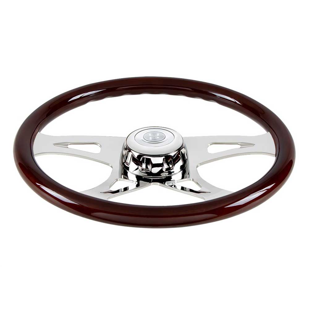 18" Boss Steering Wheel with Chrome Horn Button and Bezel