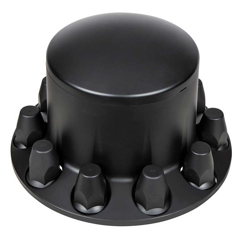 Black ABS Rear Axle Cover with Dome Hubcap, 33mm Thread-On Nut Covers