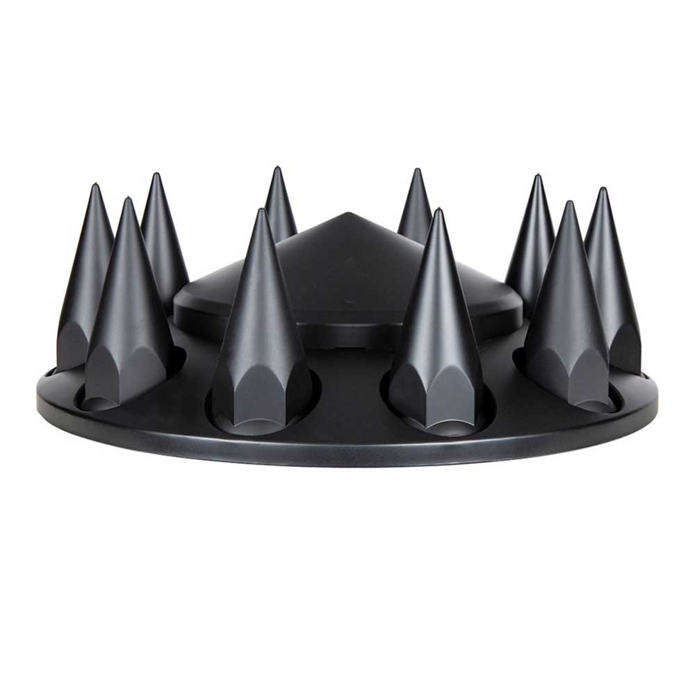 33mm Front Pointed Black Matte Axle Cover with Push On Nut Covers