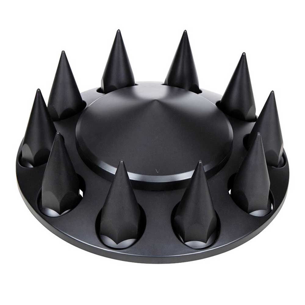 33mm Front Pointed Black Matte Axle Cover with Push On Nut Covers