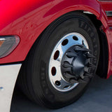 33mm Front Pointed Black Matte Axle Cover with Push On Nut Covers