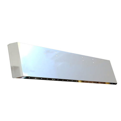 Peterbilt 359 1973-1987 stainless steel 18" switchback end bumper with 3/4" under glow cutouts, close-up
