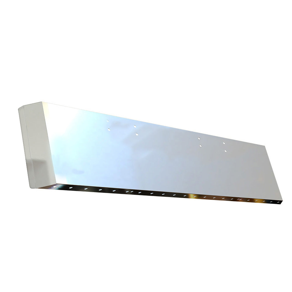 Peterbilt 359 1973-1987 Stainless Steel 20" Switchback End Bumper with 3/4" Under Glow Cutouts