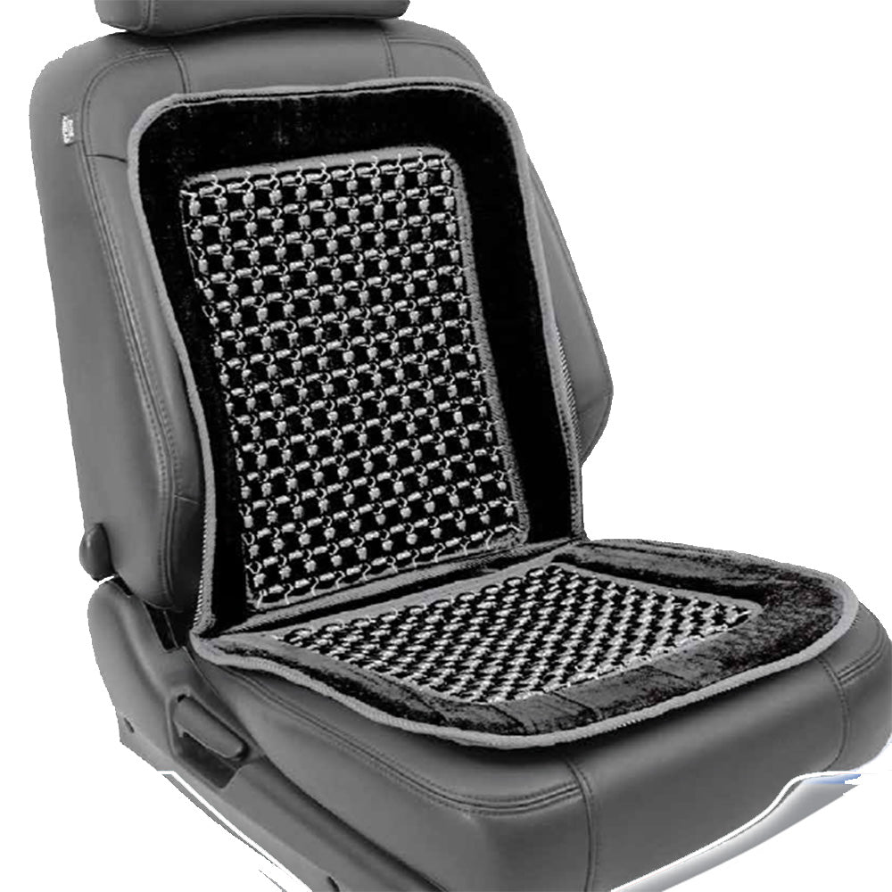Black Beaded Velour Seat Cushion