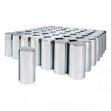 33mm x 4-1/4" Chrome Plastic Flat Top Cylinder Nut Cover - Thread On 60PK