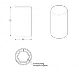 33mm x 3-1/2" Chrome Plastic Flat Top Cylinder Nut Cover - Push On 60PK