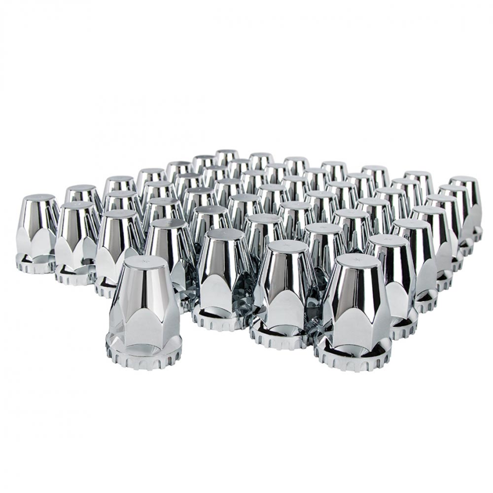 33mm Chrome Plastic Tapered Nut Cover - Push On 60PK