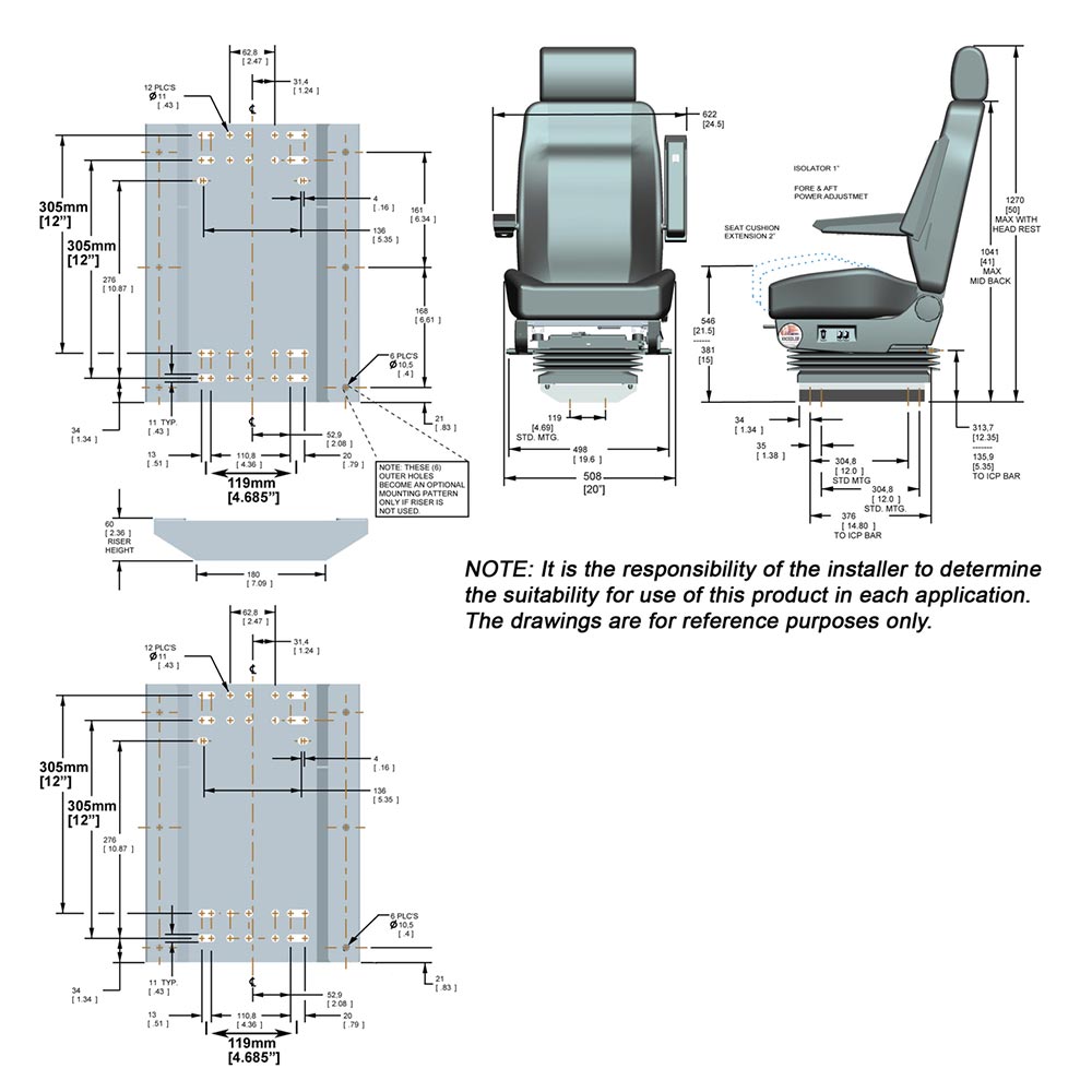 Air Chief Wide Ride Faux Leather Seat