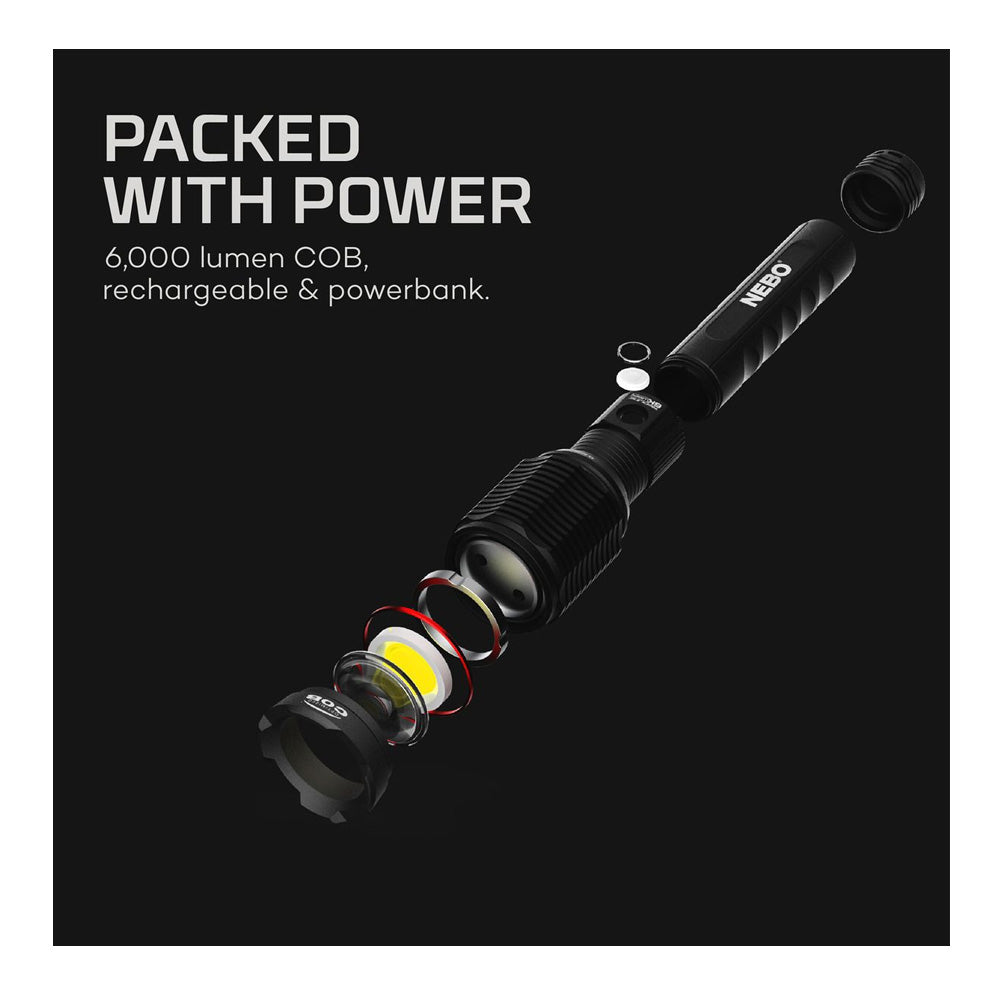 REDLINE 6K Rechargeable LED Flashlight and Power Bank