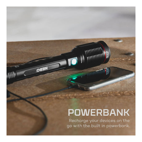 Another angle of Redline 6K rechargeable LED flashlight and power bank