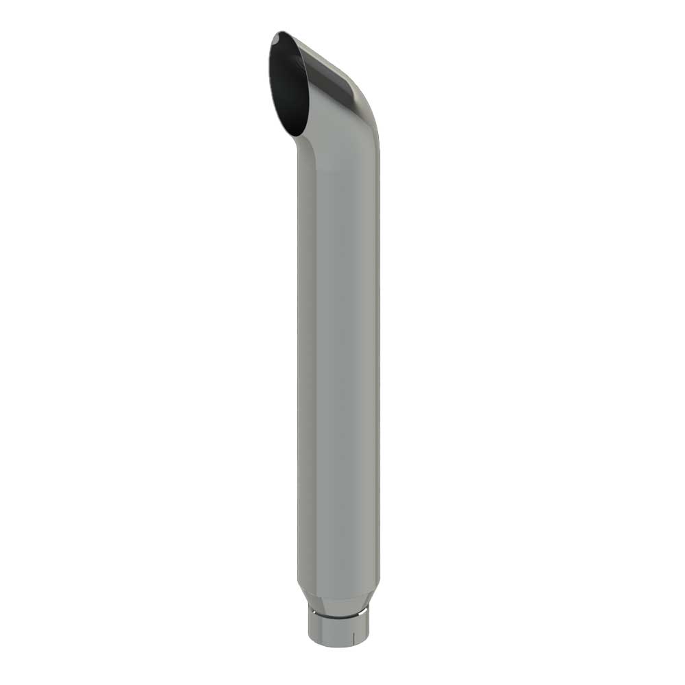 7"-5"D x 54"L West Coast Curve Top Chrome One-Piece Stack with Expanded End