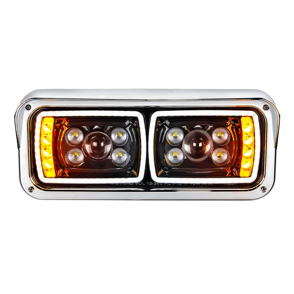 Blackout 10 LED Projection Headlight with Turn Signal and Position Bar