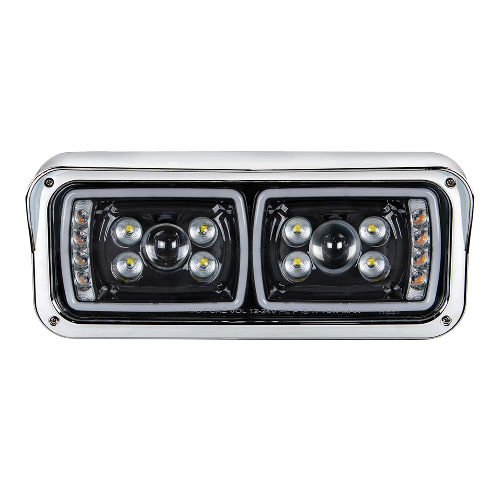 Blackout 10 LED Projection Headlight with Turn Signal and Position Bar