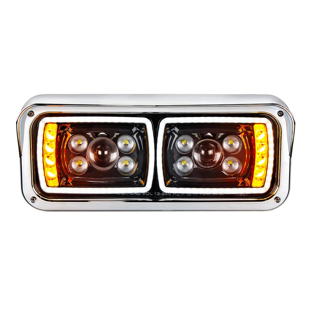 Blackout 10 LED Projection Headlight with Turn Signal and Position Bar