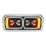 Blackout 10 LED Projection Headlight with Turn Signal and Position Bar