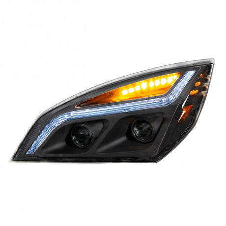 Freightliner Cascadia P4 blackout LED projection headlight from another angle