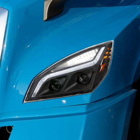 Freightliner Cascadia P4 blackout LED projection headlight for semi trucks