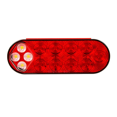 6" Oval fleet combo S/t/t and back up LED light, close-up