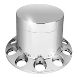 Flat Top Chrome Complete Axle Cover Kit, 33mm Thread-On