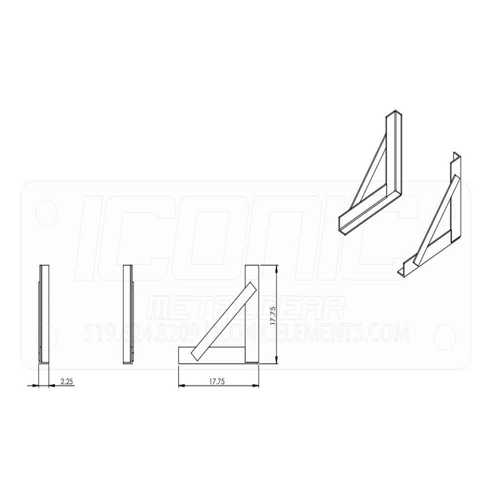 18" x 18" Toolbox L Brackets