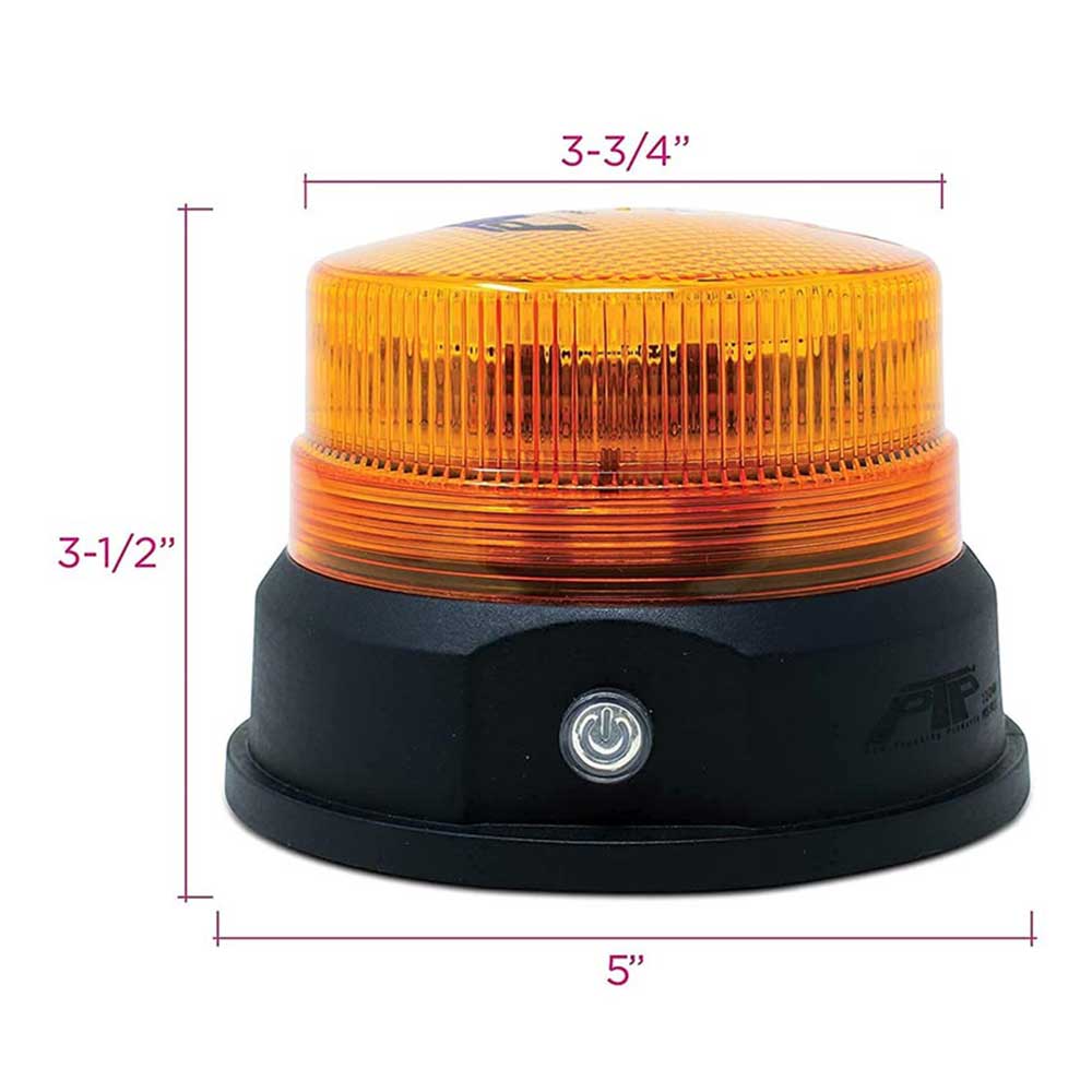 5"D High Power 24 Amber LED Magnet Mounted and Battery Operated Rechargeable Light Beacon
