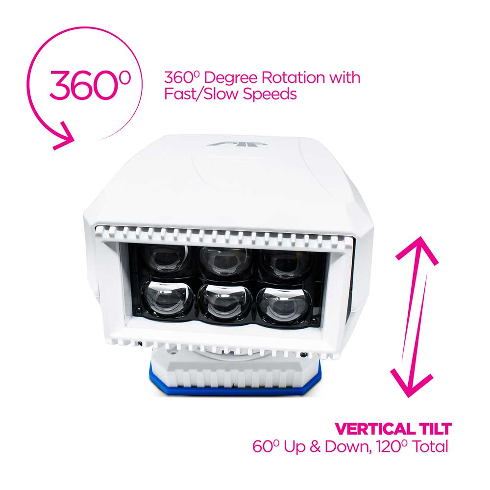 Bluetooth Searchlight with Wireless Remote with 10-30 VDC, 360° Rotation