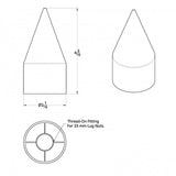 33mm Black Spike Nut Cover - Thread On 60PK