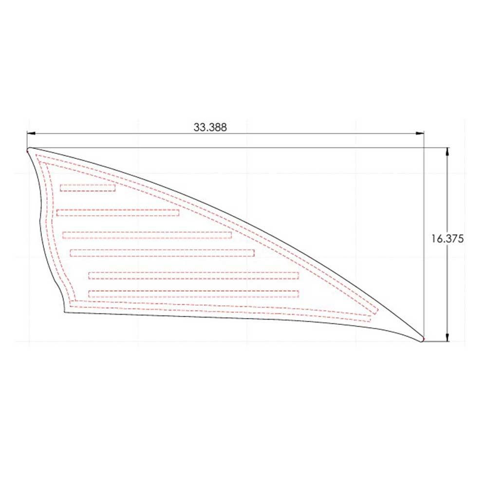 Kenworth T680, T880, W990 2013-21 Stainless Cab Upper Door Trim with Cutout