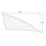 Kenworth T680, T880, W990 2013-21 Stainless Cab Upper Door Trim with Cutout