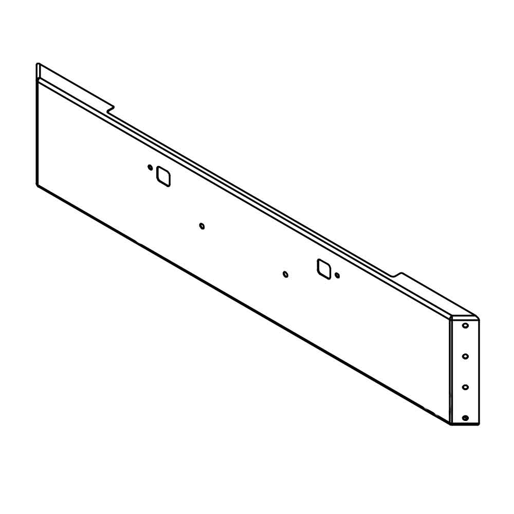 20"  Mitered End Bumper with Tow & 3/4" Light Cutouts on Ends for Peterbilt 365, 367, 388, 389, 567, 589