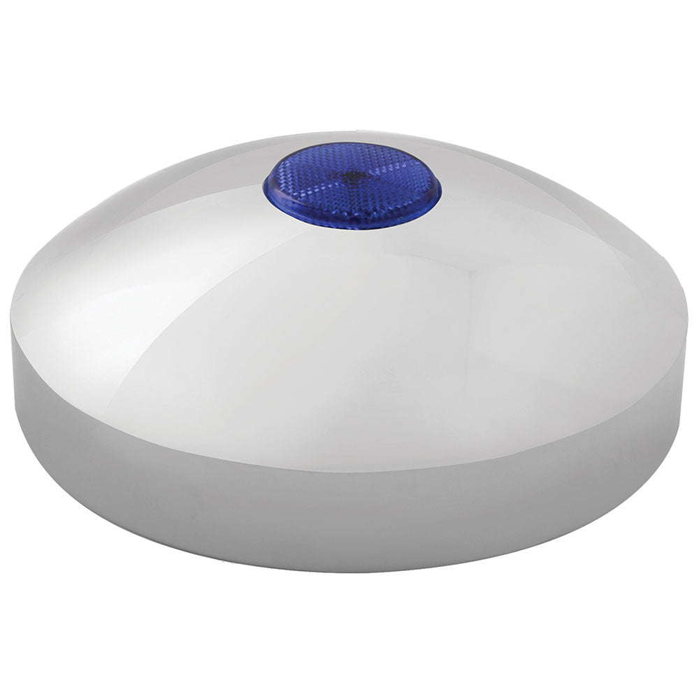 Chrome Rear Hubcap with Reflector 8.5" Axle, 5/8" Studs