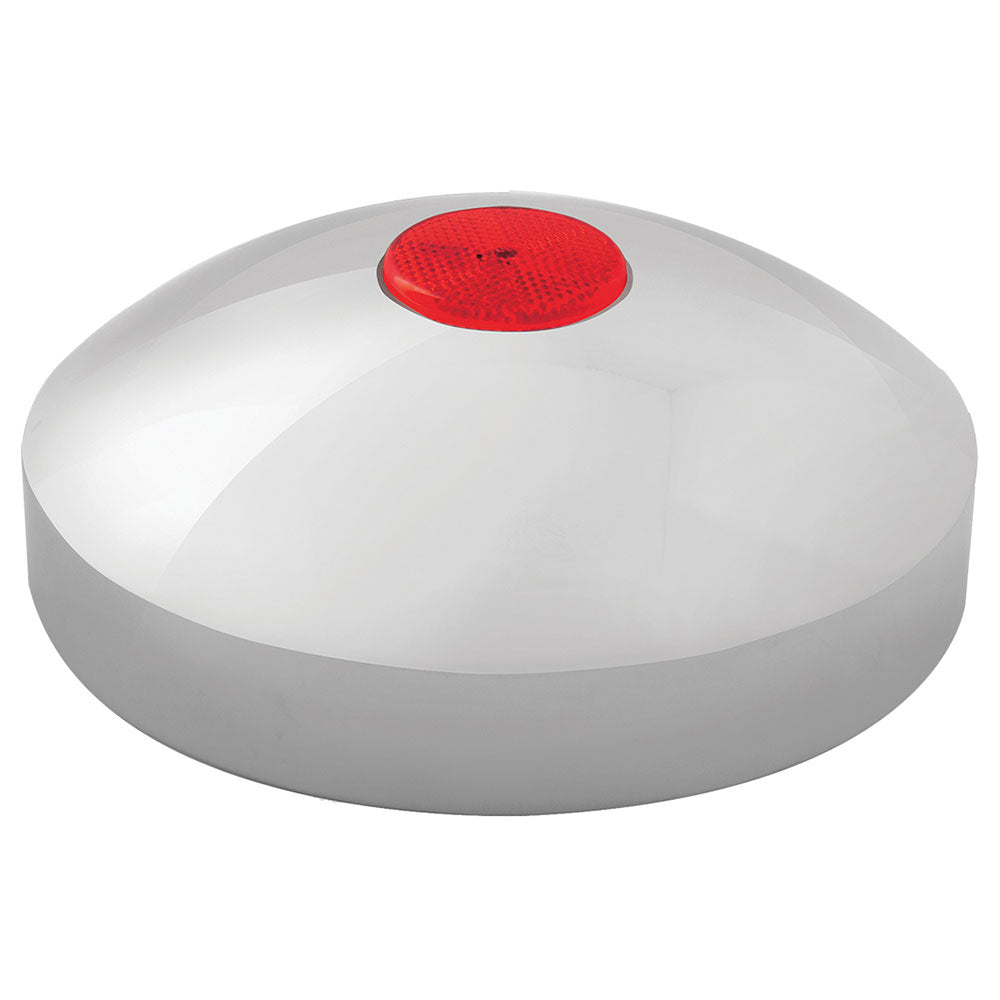 Chrome Rear Hubcap with Reflector 8.5" Axle, 5/8" Studs