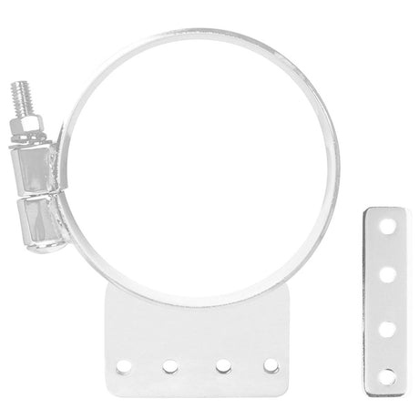 8" X 1" Kenworth straight bracket clamp, close-up
