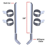 Peterbilt 359, 379, 389 7" x 108" Slash Cut Exhaust Kit