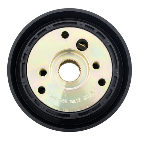 Three-hole Peterbilt, Kenworth black hub adapter, close-up