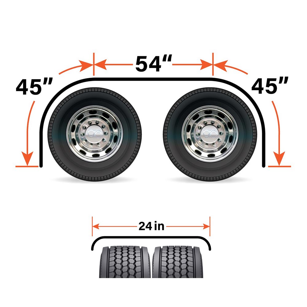 144" Mirror Finish 14 Gauge 304 Stainless Steel Extra Long Tandem Axle Fenders
