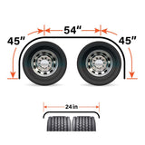 144" Mirror Finish 14 Gauge 304 Stainless Steel Extra Long Tandem Axle Fenders