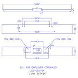 Freightliner Coronado 12" Texas Square Chrome Bumper